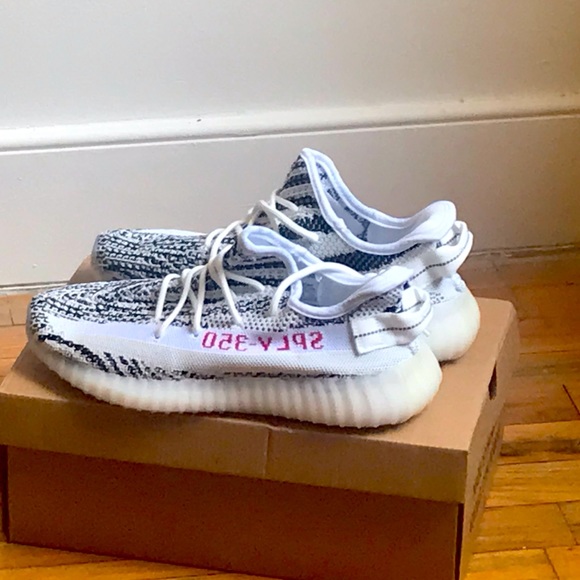 Adidas YEEZY Boost 350 Zebra Black Size 8 - Picture 11 of 14